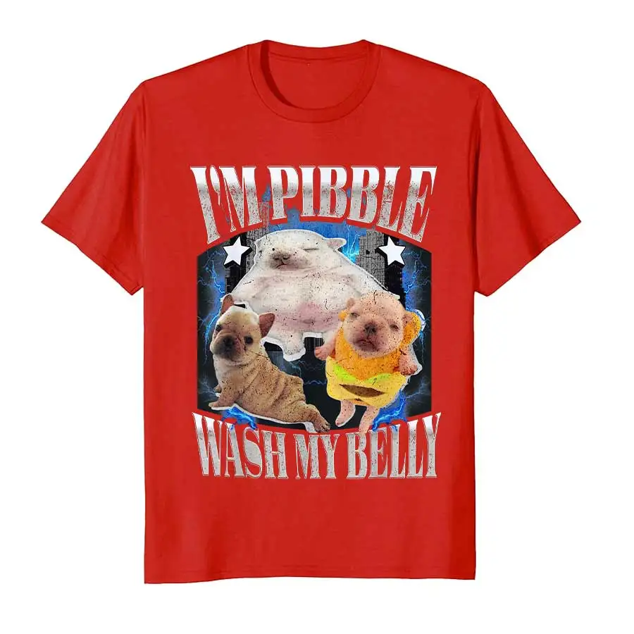 Silly Meme Pibble Meme Lavare la mia pancia Pulisci la mia pancia Meme T-shirt da donna Manica corta Top T-shirt grafiche Estate Streetwear Y2K