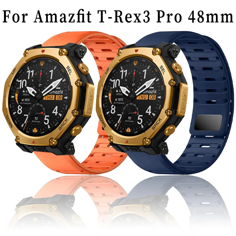 

Силиконовый спортивный ремешок 22 мм для Amazfit T-Rex3 Pro, 48 мм, магнитный регулируемый браслет для Amazfit Helio/Balance 2 1/Bip 6 5/GTR 4