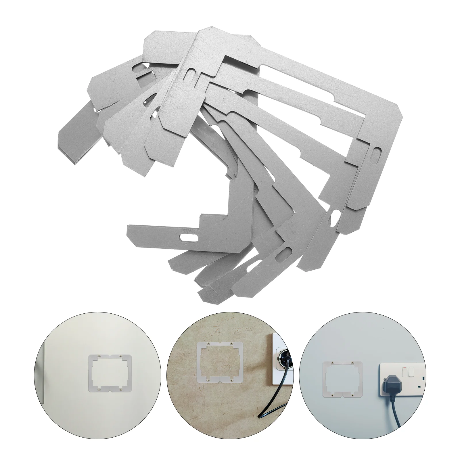 Screwless Plate Outlet Cover Screws Wall Panel Spacers Power Switch Bracket Silver Iron