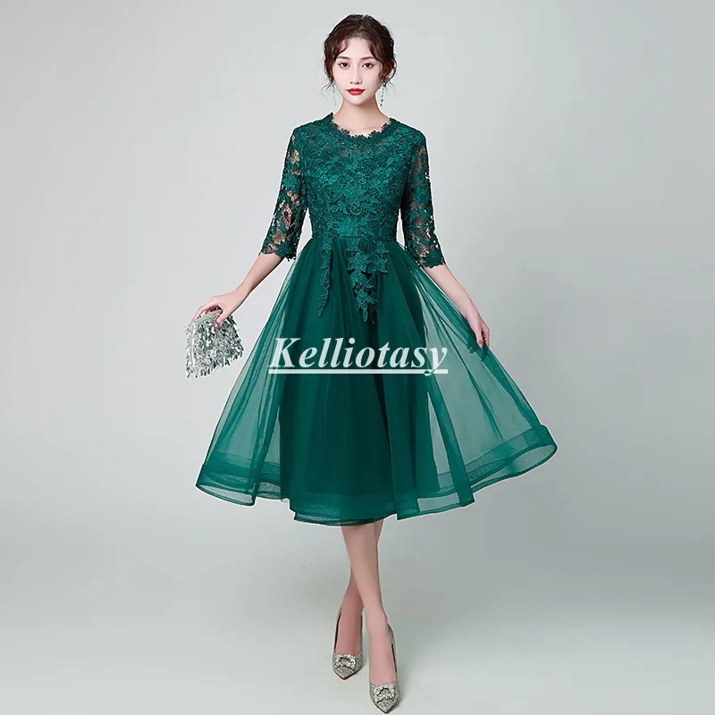 Beautiful Bridesmaid Dress Soft Green Tulle Short Bridesmaid Gown For Girls Lace Appliques