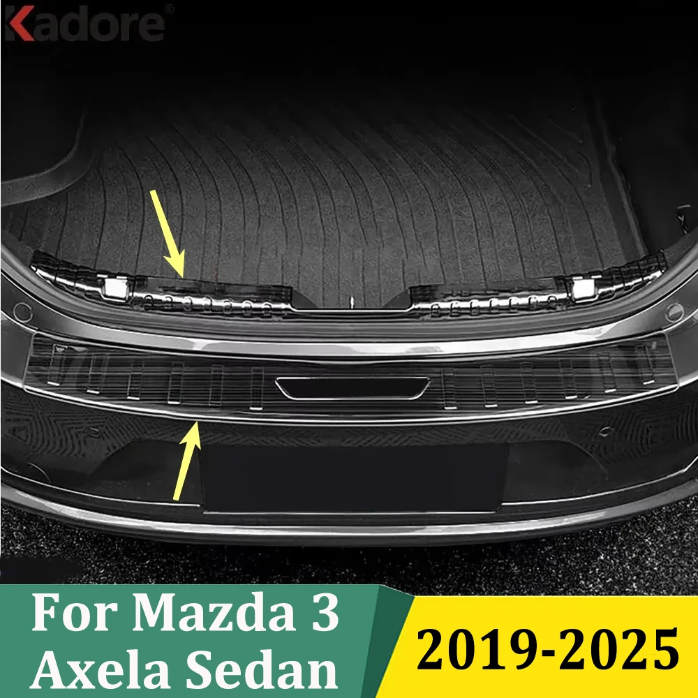 

For Mazda 3 M3 Axela 2019-2025 Sedan Rear Bumper Protector Trim Tail Trunk Scuff Plate Cover Car Styling Accessories