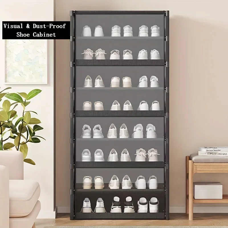 Shoe Rack-Shoe Storage Cabinet Vertical Shoe Organizer for Closet Entryway Corner Bedroom-  Stackable DIY Narrow Shoe Shelv