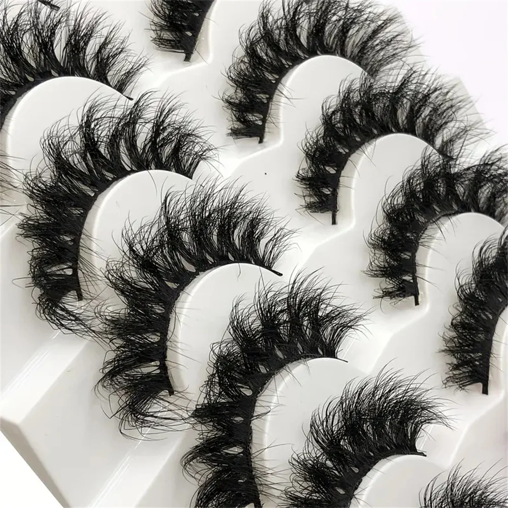 7 Pairs 20mm False Eyelashes, Natural Fluffy Lashes, Volume Dramatic Handmade Soft Faux Mink Eyelashes Extension,Use for wedding