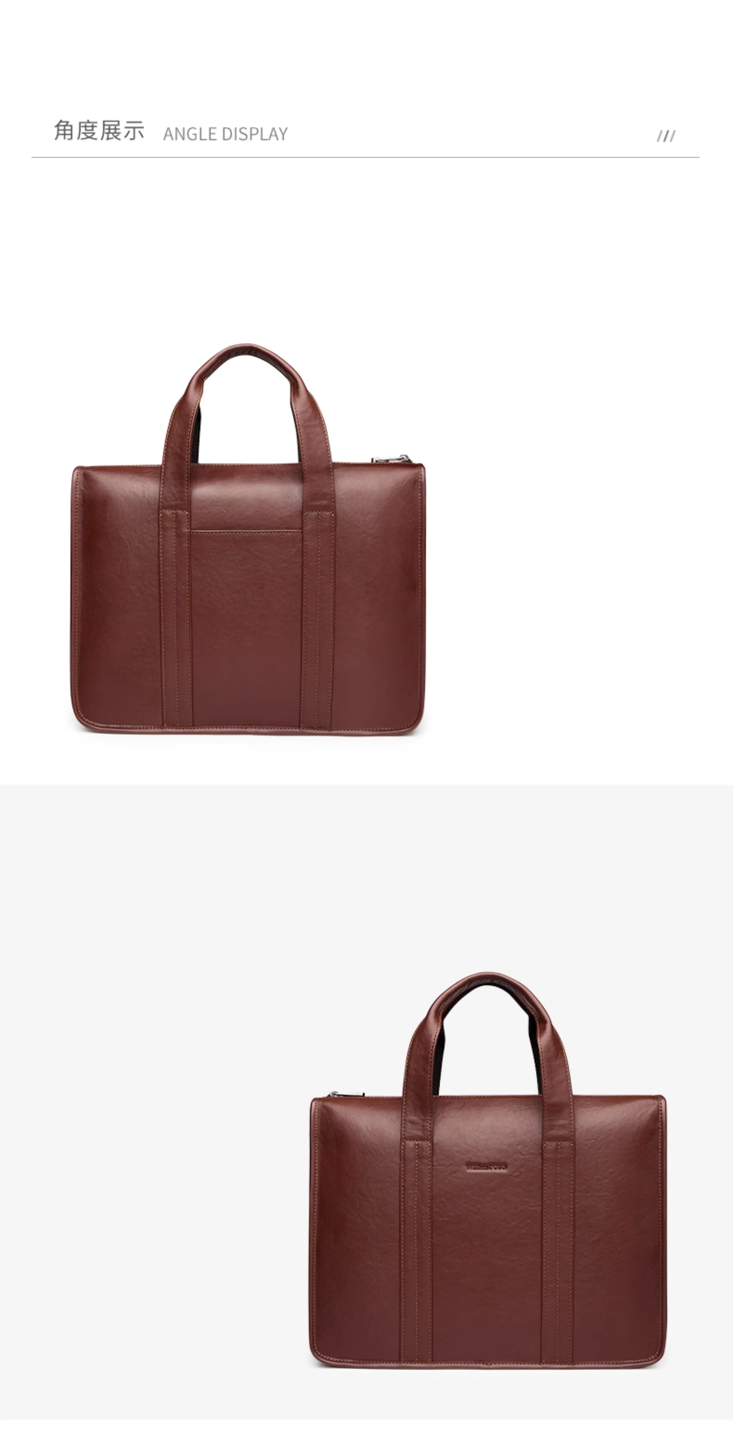 2026 New Men's Genuine Leather Briefcase Top-Grain Cowhide Vintage Business Handbag Shoulder Crossbody Messenger Bag