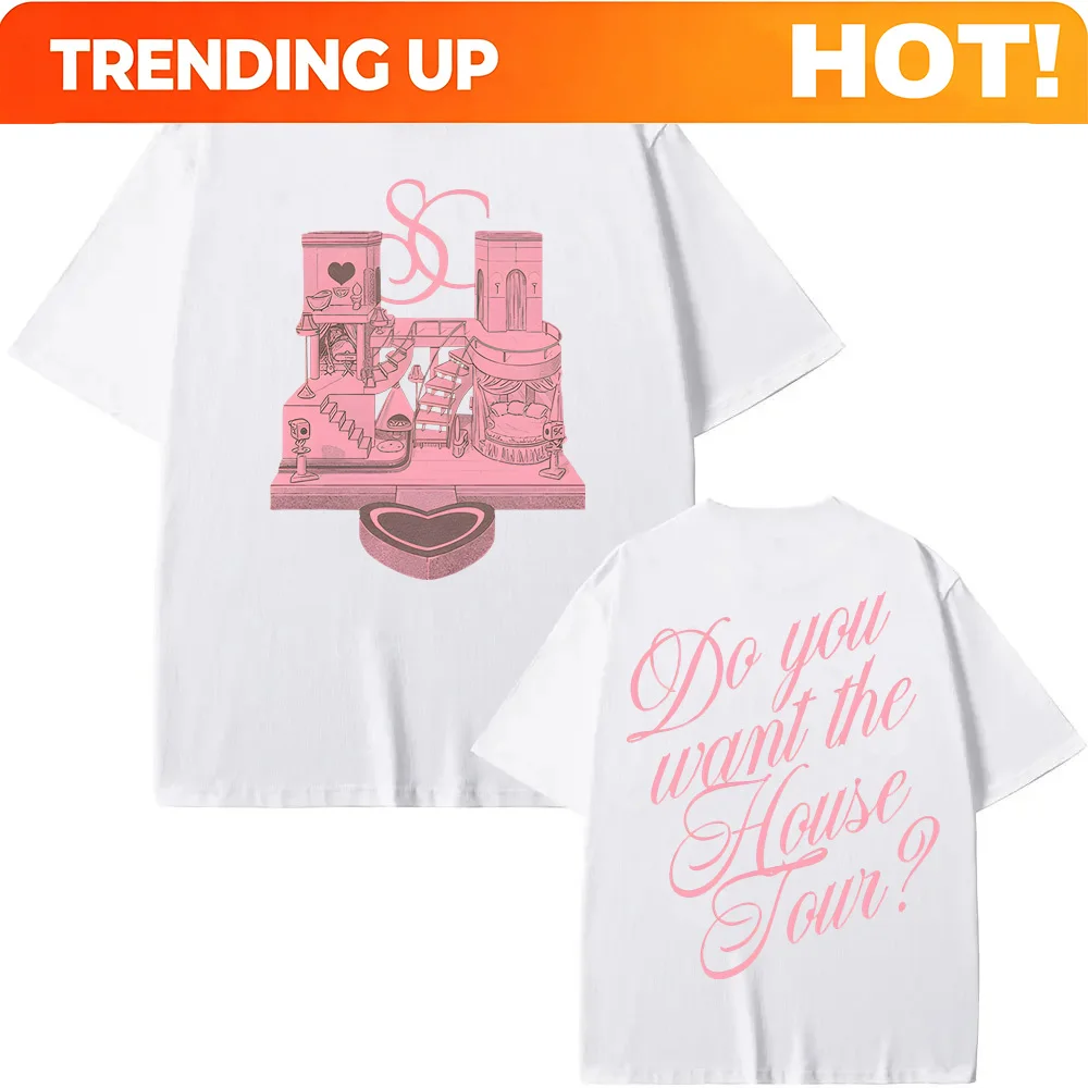 House Tour T-Shirt 2026 new style Sabrina Carpenter Same As Official Website High QualityTee-shirt 100%Cotton Round Neck Clothes
