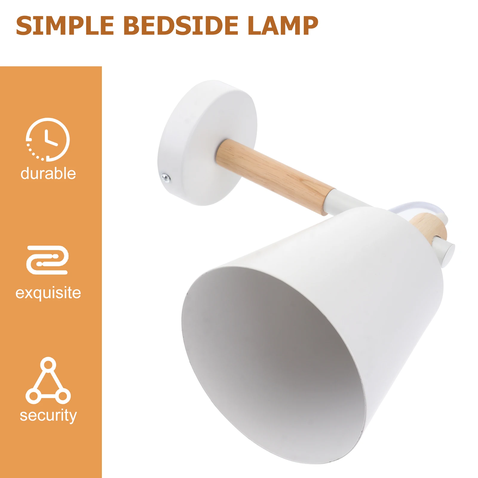 

Wall Lamp Nordic Style Bedroom Living Room Decor Mounted Lamps Glass Iron Wood Material Anti Oxidation Layers Stylish Design