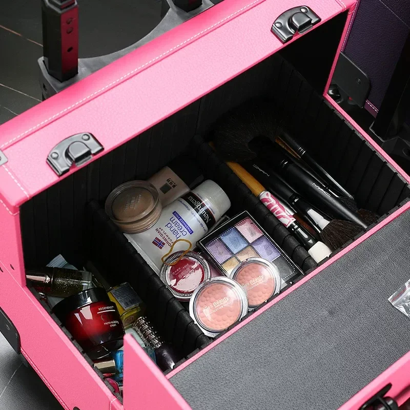 Aluminum Technician Carry Case, Portable Makeup Trolley Box for Foot Spa and Massage Salon Supplies