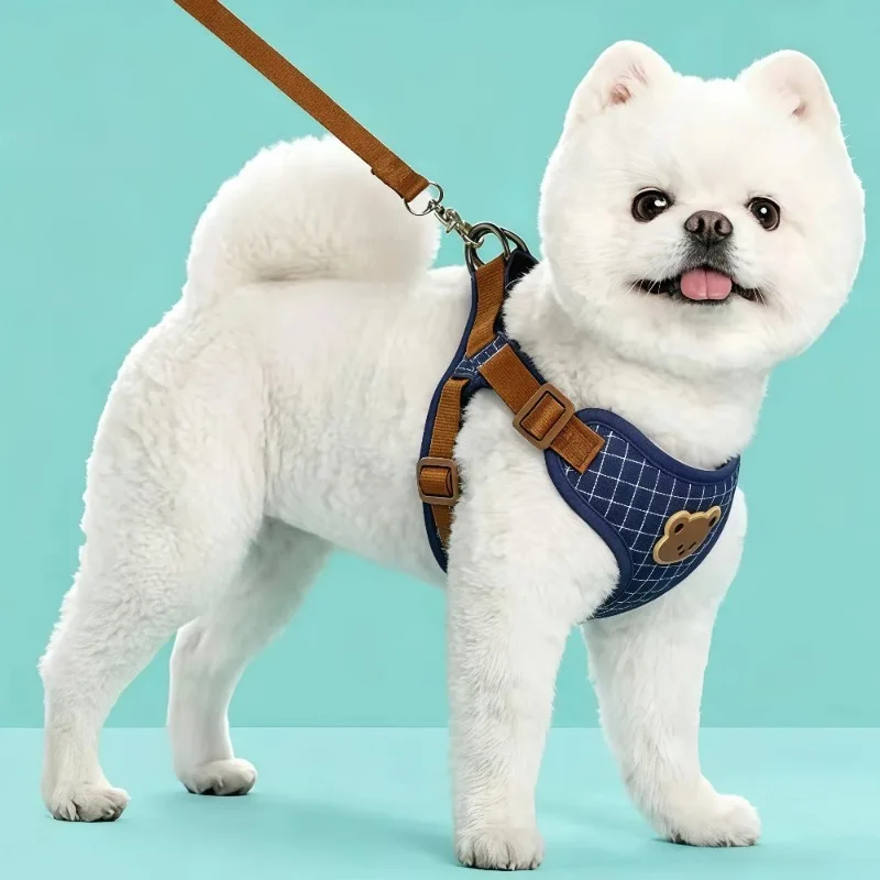 Hundegeschirr- und Leinen-Set für kleine bis mittelgroße Hunde und Katzen – atmungsaktives Brustgeschirr für Welpen, Chihuahua und andere Haustiere – ideal zum Spazierengehen – Detail 7