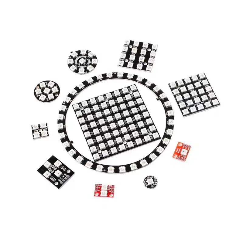 10PCS WS2812 driver 5050 LED beads 5V RGB color light module full-color 256 level brightness display