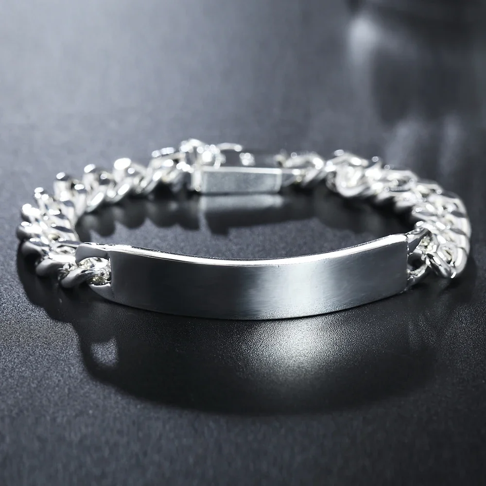 Großhandel klassische 10 MM geometrie kette mode 925 sterling silber Armband für mann frauen Hochzeit party Weihnachten geschenke schmuck