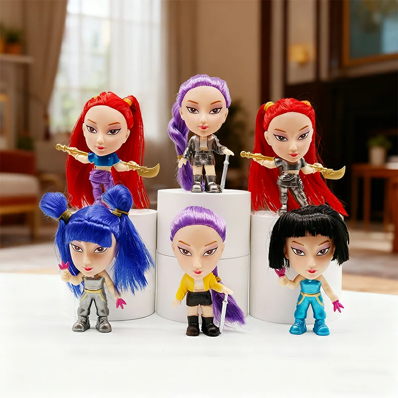 Nuevo 6 uds figura de cazadores de demonios de Anime Rumis Miras Zoeys tigre juguete decoración de escritorio estatuas ornamento regalo de cumpleaños para chico