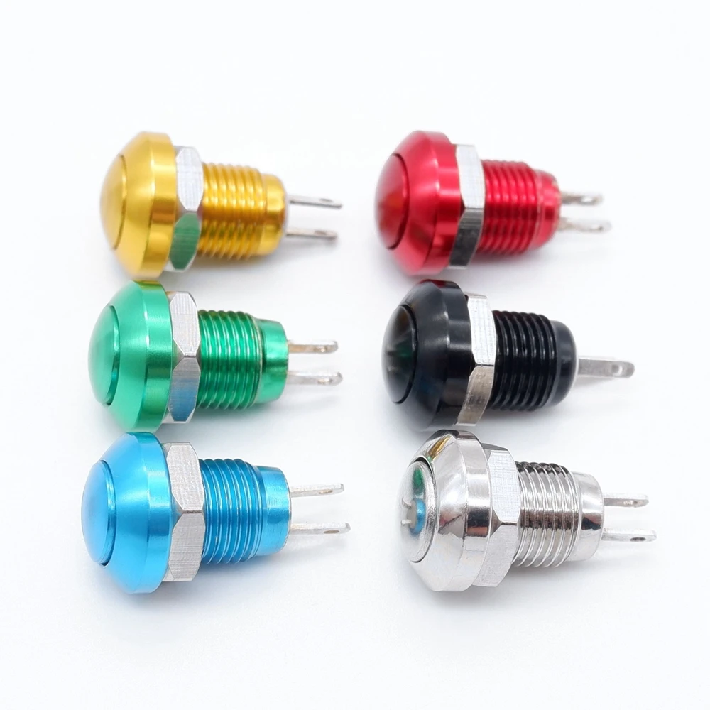 8mm Buttons Metal Power On Off Push Button Mini Switch Momentary Self-reset Doorbell Waterproof Horn Button Power Start Stop