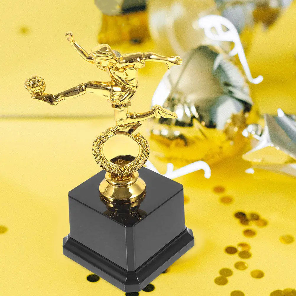 

2Pcs Soccer Trophy Cups Small Gold Plastic Awards for Sports Competitions Achievement Prizes Football Party Recognition