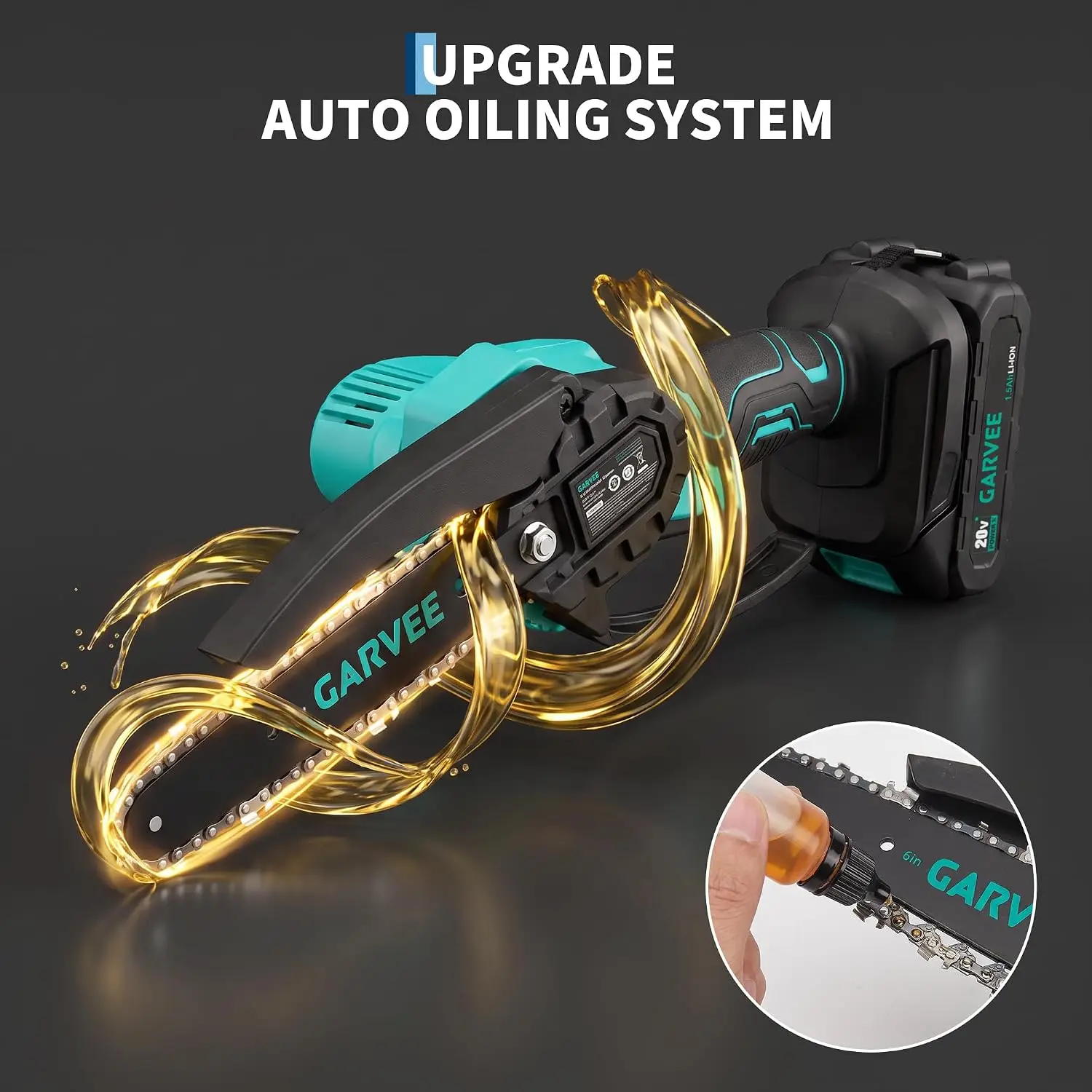 Tacleekii Mini Chainsaw Cordless 6 inch 8 inch Chain Saw with 2×20V 1500mAh /3000mAh Battery Garden Wood Cutting Logging Pruning Saw Power Tool For Makita
