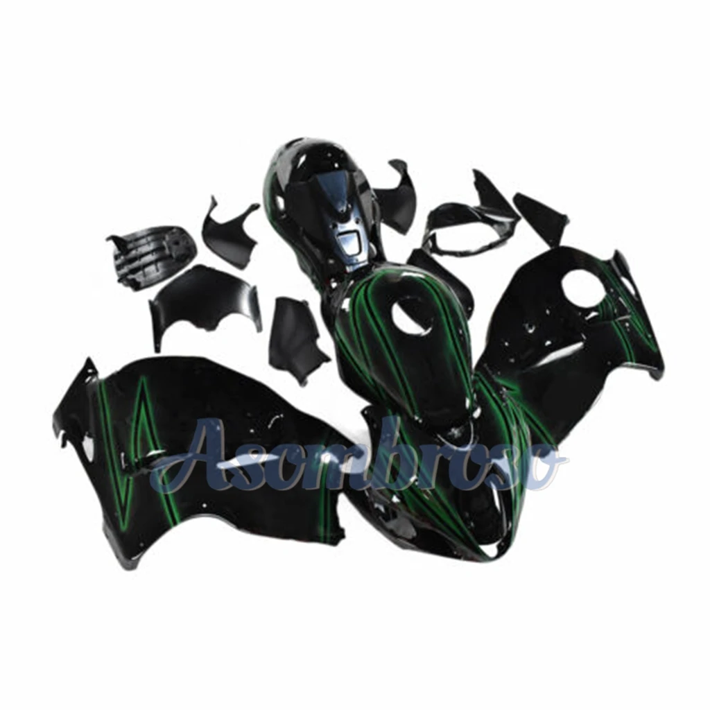 Full Fit for Suzuki GSX1300R 1999 To 2007 Hayabusa Motorcycle Fairing Kit ABS Plastic Green Black Bodywork gsxr1300 06 05 00