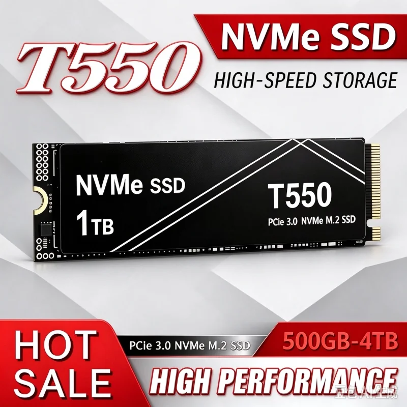 Original T550 1TB 2TB 4TB M.2 NVMe PCIe Gen3 SSD High Speed Internal Solid State Drive, Built-in Heatsink, OEM Package for PC
