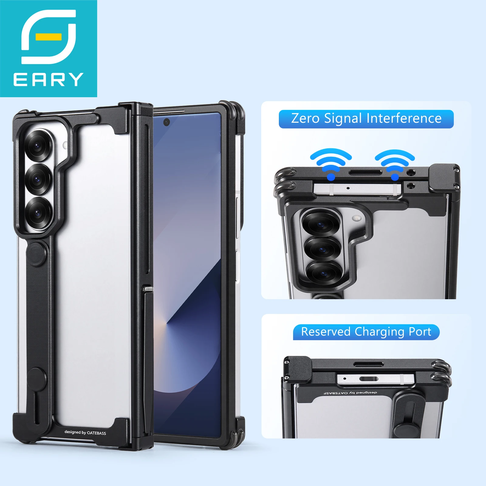 

Минималистичный чехол Eary для Samsung Galaxy Z Fold 6, чехол с подставкой и надежной ручкой, противоударный защитный чехол для телефона в стиле милитари