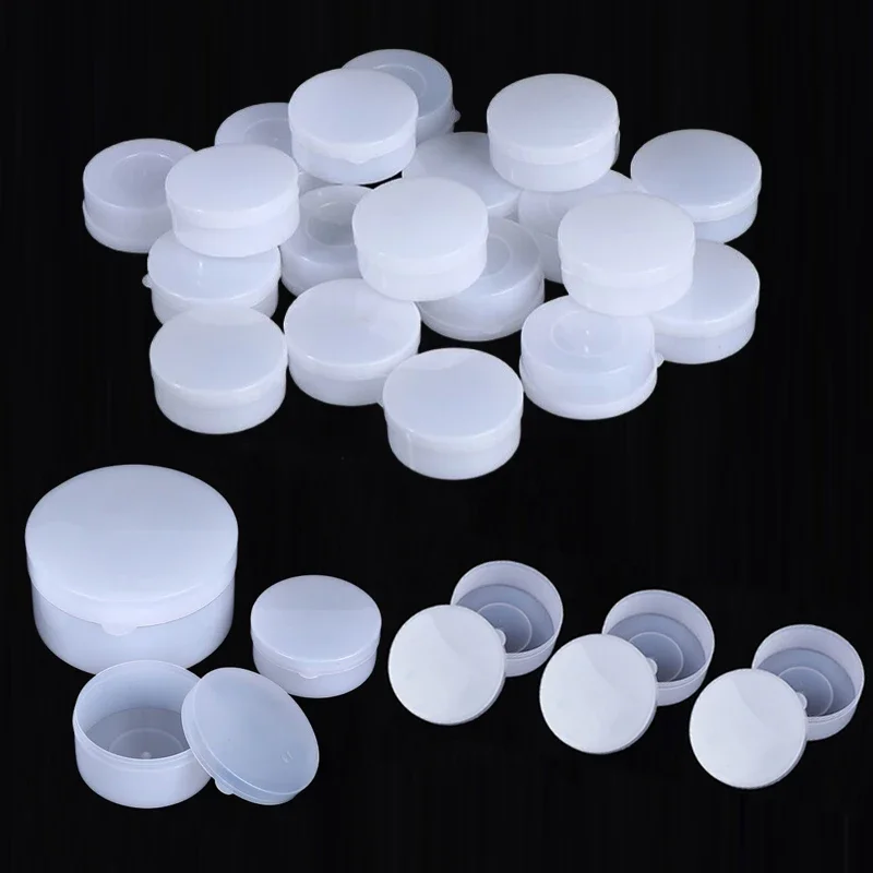 10Pcs 5/10/20/30/50/100g Plastic White Cosmetic Jars W/ Lids Mini Makeup Containers Sample Pots For Lotions Creams Foundation