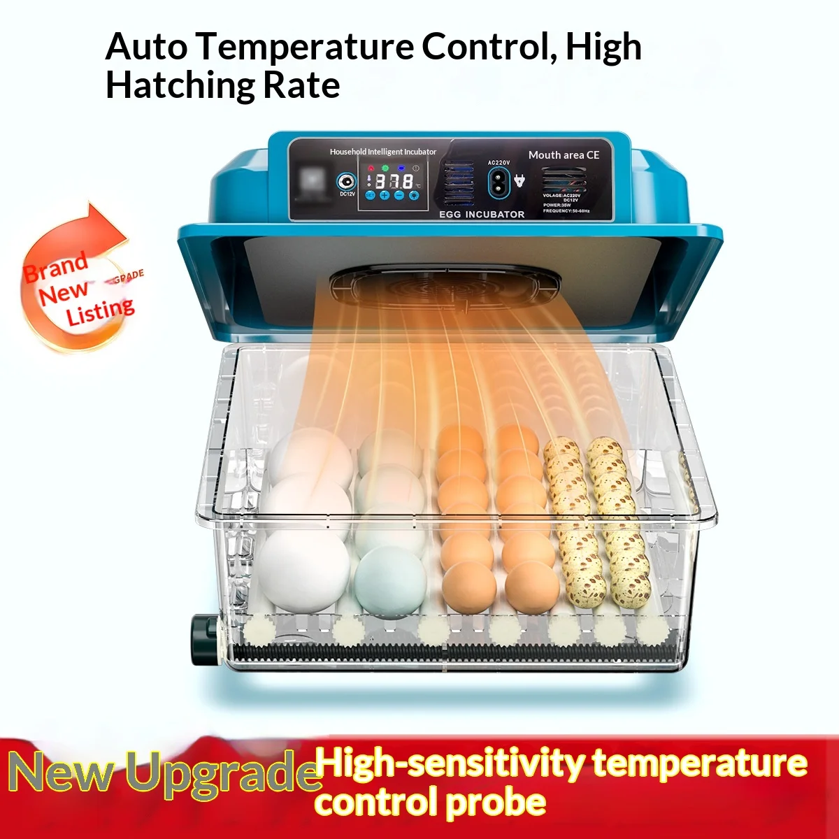 Household Rectangle Egg Incubator Small Home Incubator For Chickens Ducks Geese Quail Heat Preservation