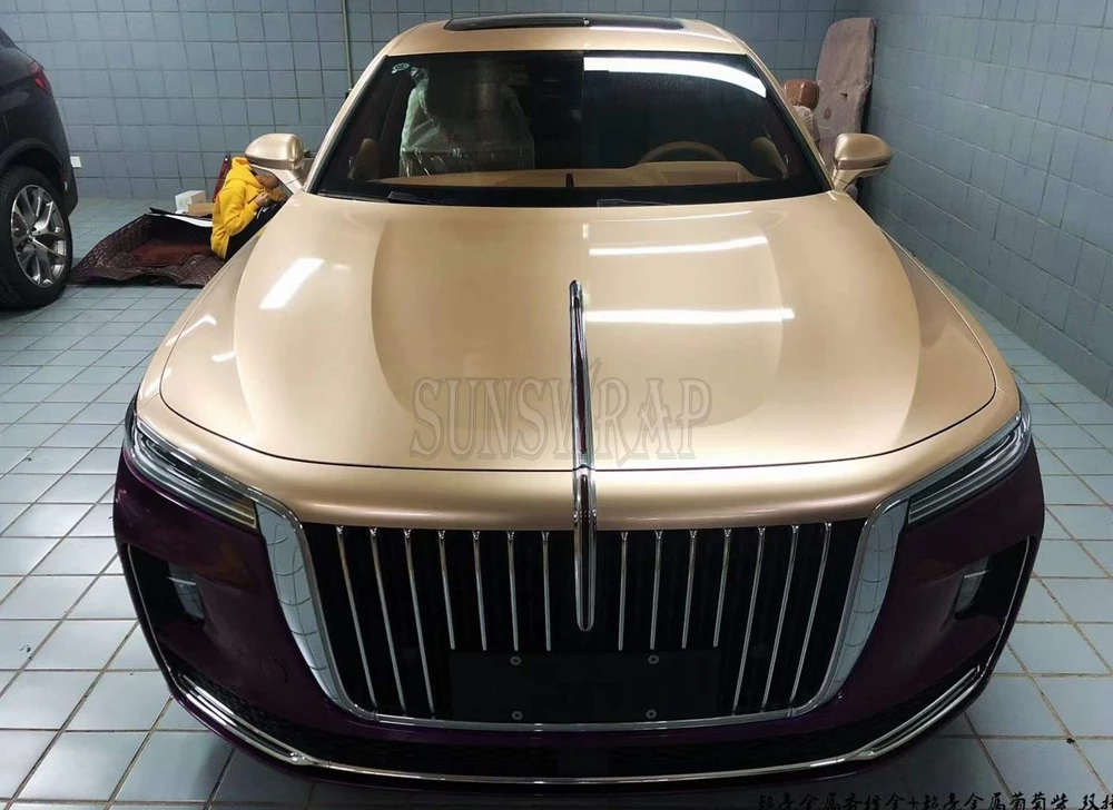 

Автомобильная пленка цвета шампанского - жидкий металлический глянцевый ПЭТ-винил с устойчивостью к царапинам - защита краски для ежедневного водителя 5x59 футов