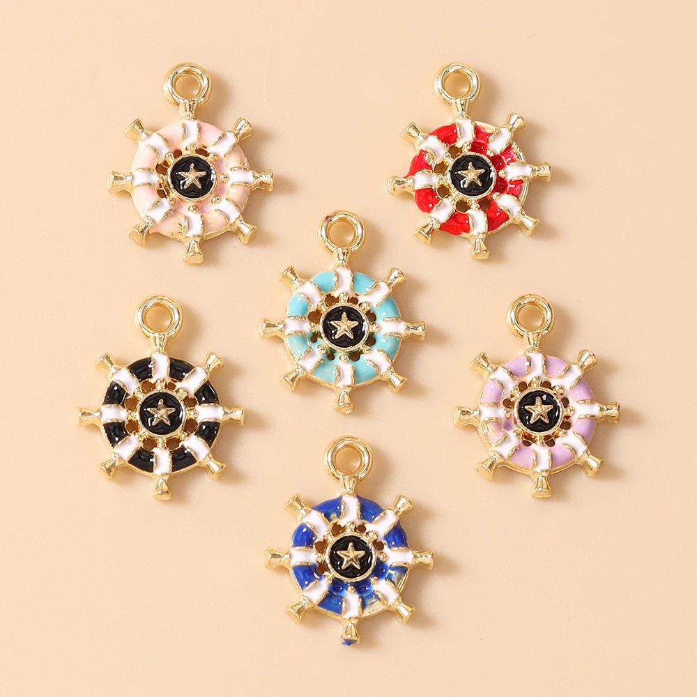 Leslie 20 Stück Charms, 12 x 15 mm, niedliche bunte Segelboot-Ruder-Anhänger für DIY-Ohrringe, Armbänder, handgefertigte Schmuckherstellung, Kunsthandwerk – Detail 4