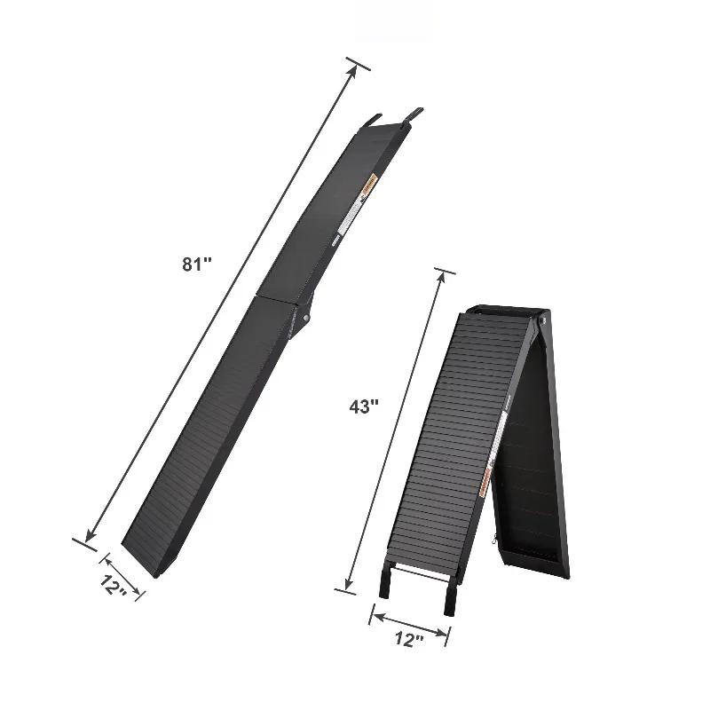 750-Pound Motorcycle Ramp, Aluminum ATV Load, Folding Portable