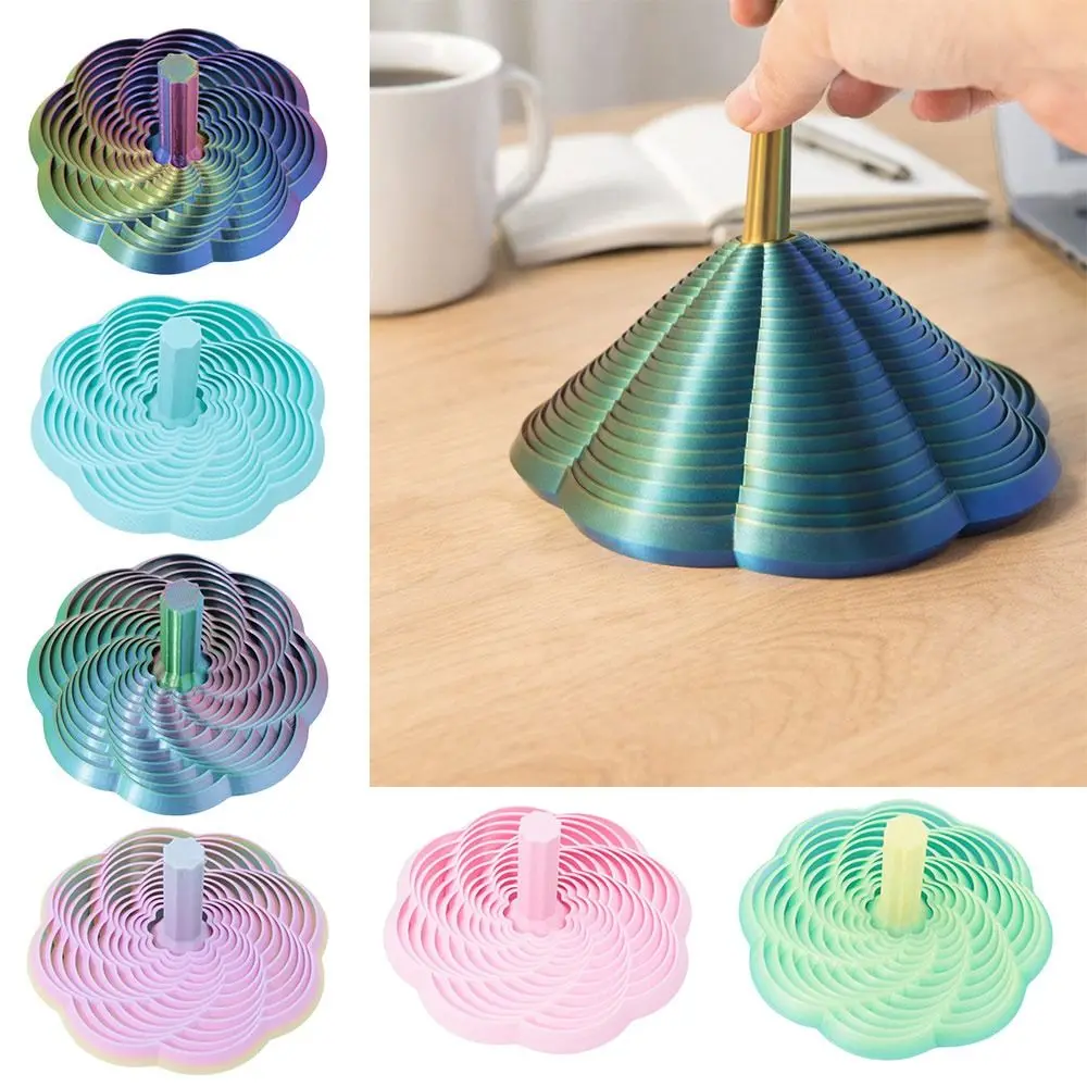 PLA Expanded Sensory Fidget Star 3D Printed Whirling Spiral Fidget Stress Relief with Handles Fractal Fidget Hexagon