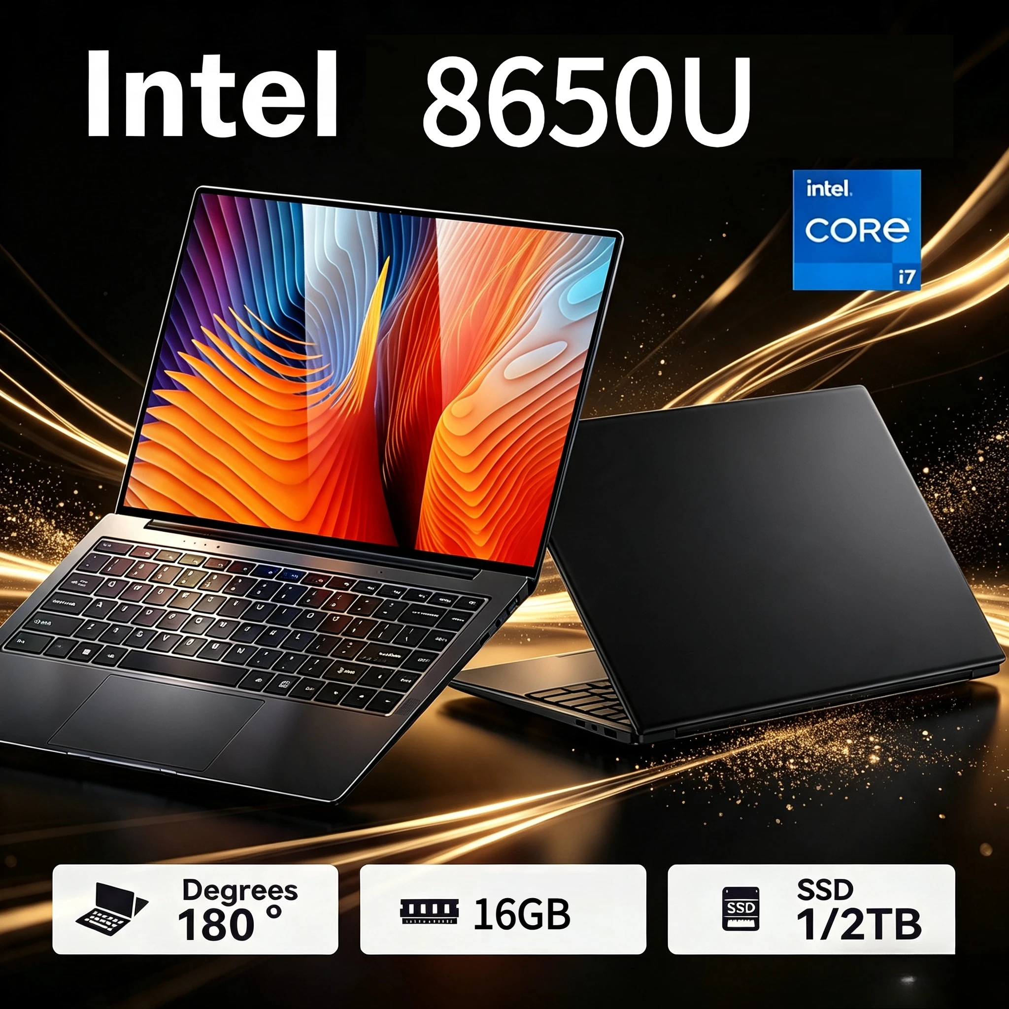 Ultra Slim 15.6 INCH Laptop Win11 Intel Core I7 8650U 2TB SSD Gamer Notebook 1920*1080 Display Office Study Gaming Computer PC