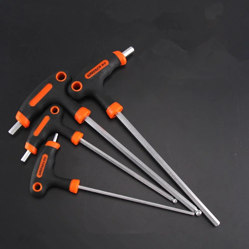 New T Handle allen Hex Key Wrench 2-10mm Hexagon Spanner Ball Head Wrench Screwdriver for Auto Bike Motorycle Repair tools