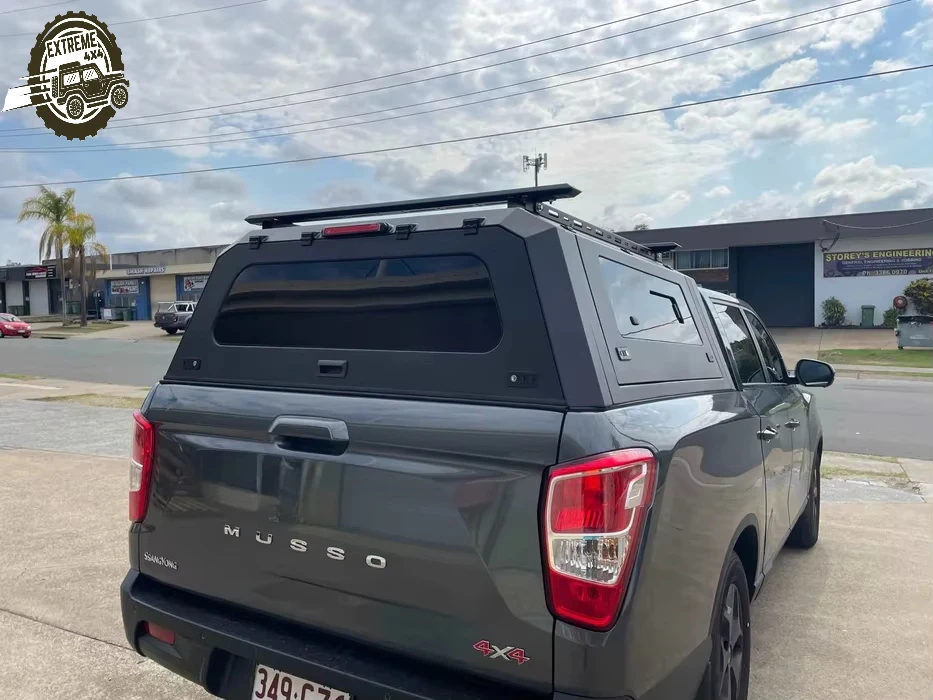 4x4 Pickup Truck Tub Top Camper for Ssangyong Musso With Sliding windows Dual Cab Aluminum Canopy Leak-proof Hard Top Cover