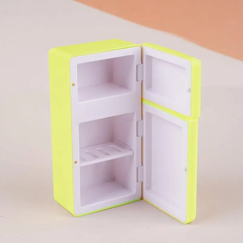 Dollhouse Refrigerator 1 Set Mini Little Model Scene Display Ornament Cute Kitchen Appliance Toy
