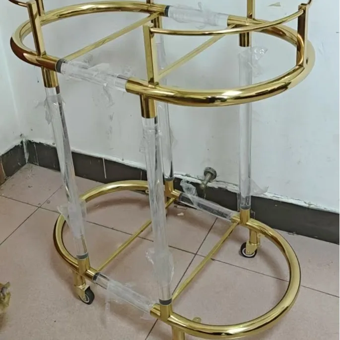 Grenzüberschreitender europäischer dreischichtiger Weinwagen aus Edelstahl, gehärtetes Glas, Hotellobby, Dessert