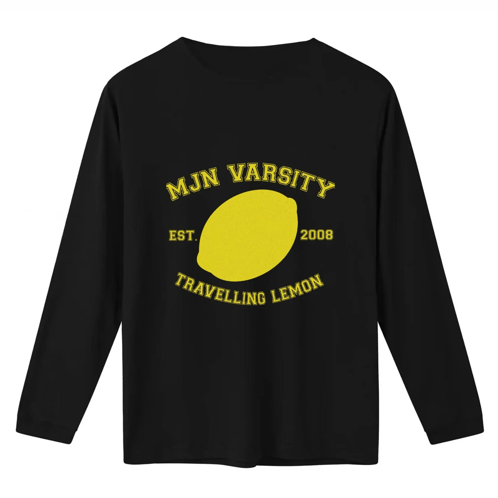 MJN Varsity- Travelling Lemon T-Shirt Summer Casual Cotton Tee Oversized Streetwear Tops Vintage Graphic Print 100% Cotton