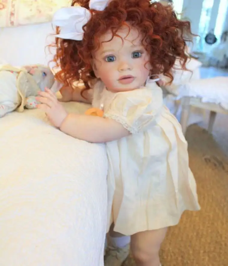 

FBBD Customized Limited Supply 26inch Reborn Baby Pippa With Hand-Rooted Red Curly Hair Already Finished Doll Christmas Gift