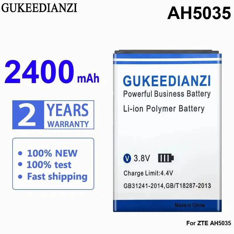 

2400Mah Mobile Phone Battery Premium Replacement For Zte AH5035 High Capacity