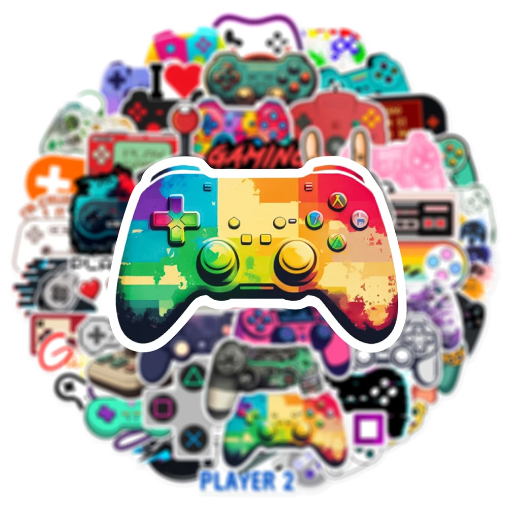 10/30/50PCS Cool Vintage Joystick Gamepad Stickers DIY Skateboard Laptop Notebook Phone Car Bike PVC Waterproof Sticker Kids Toy