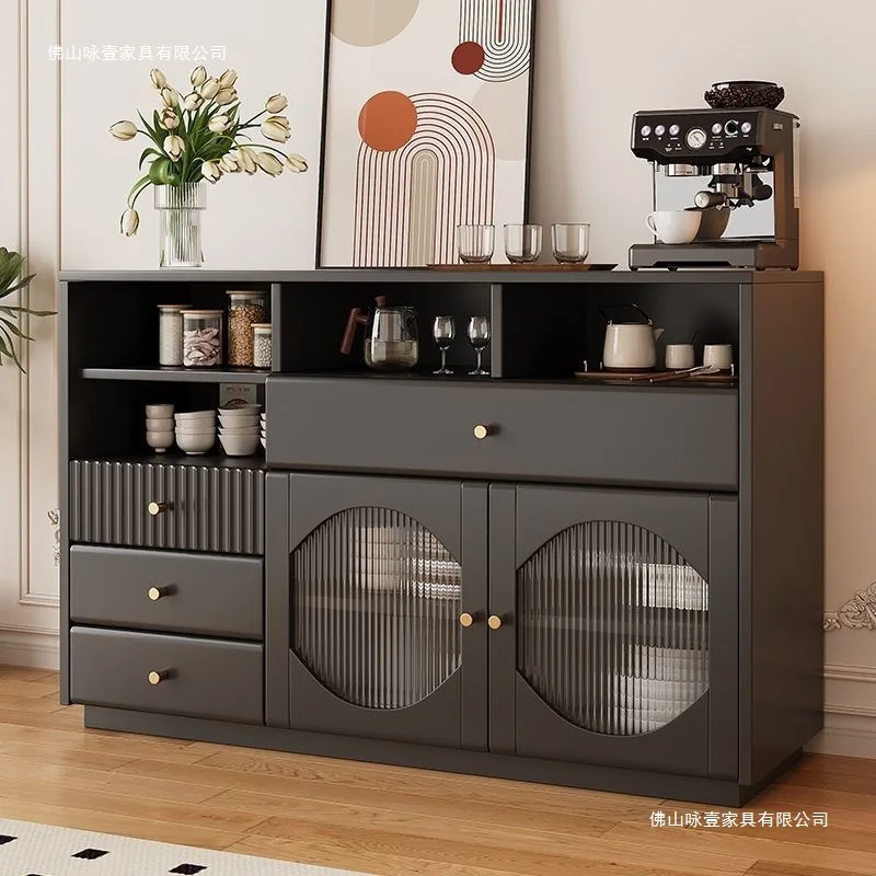 

Solid wood dining side cabinet Modern simple storage storage cabinet Kitchen light luxury tea cabinet Restaurant storage chest