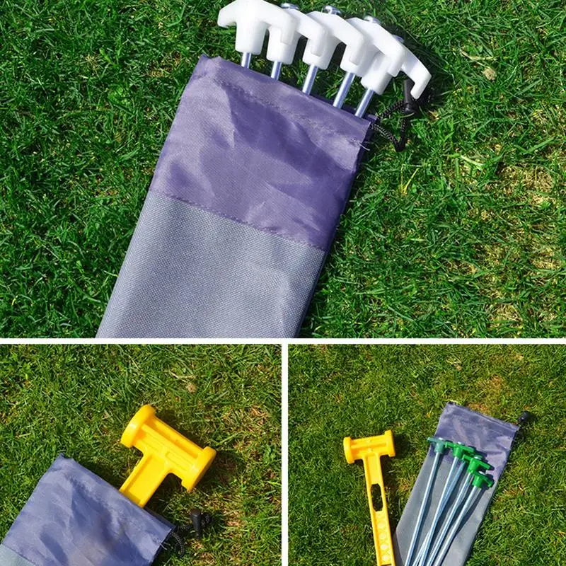 Oxford Cloth Storage Bag Drawstring Pouch Outdoor Camping Tarp Wind Rope Tent Peg Bag Ground Nails Storage Bag Tent Accessories