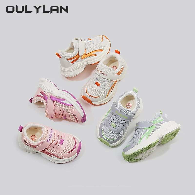 Sepatu olahraga jala anti selip, sepatu kets nyaman bayi usia 3 4 5 tahun, sepatu jalan-jalan sol lembut musim semi musim gugur untuk anak laki-laki dan perempuan