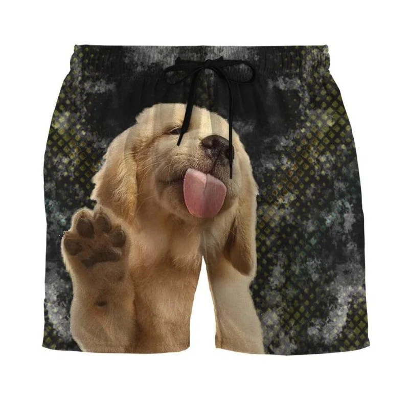 3D Printed Short Pants For Men Dog Cat Animal Graphic Pattern Board Shorts Summer Casual Loose Quick Dry Sports Swim Trunks