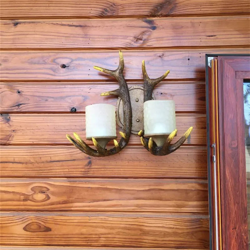 ULANI Retro Antlers Led Corridor Wall Light Creative Bedside Sconce Lamp Decor For Home Living Room