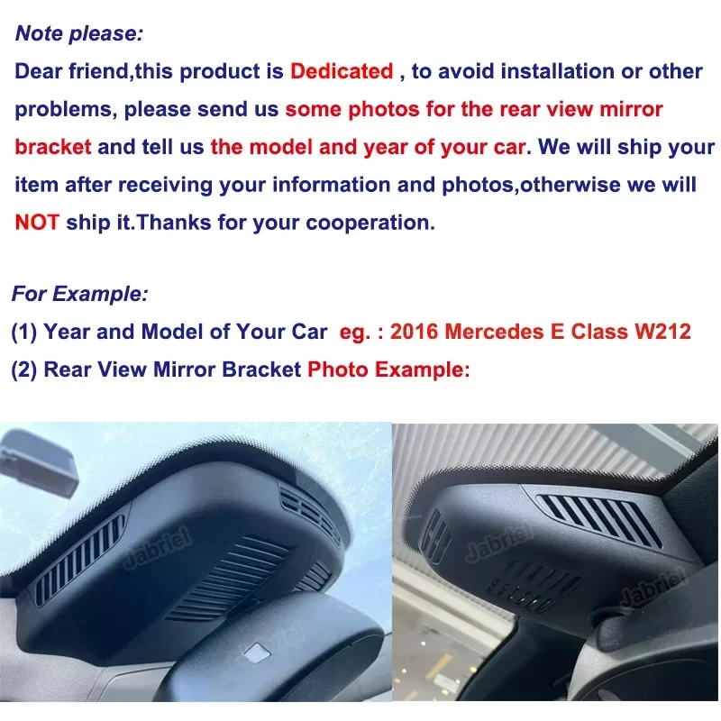 UHD 4K Wifi 24H DVR لمرسيدس بنز GLC 300e 400e 220d 300de 200 300 X254 C254 2022 2023-2026 مخصص 2160P جودة عالية