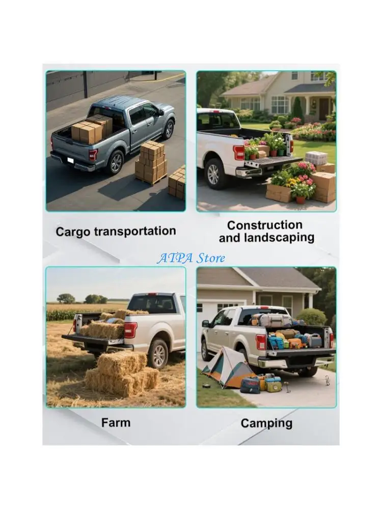U13C Secure Cargo Anchors with Locking Hooks for F150 F250 F350 2015-2025 Trucks 4 Anchors Easy Installation