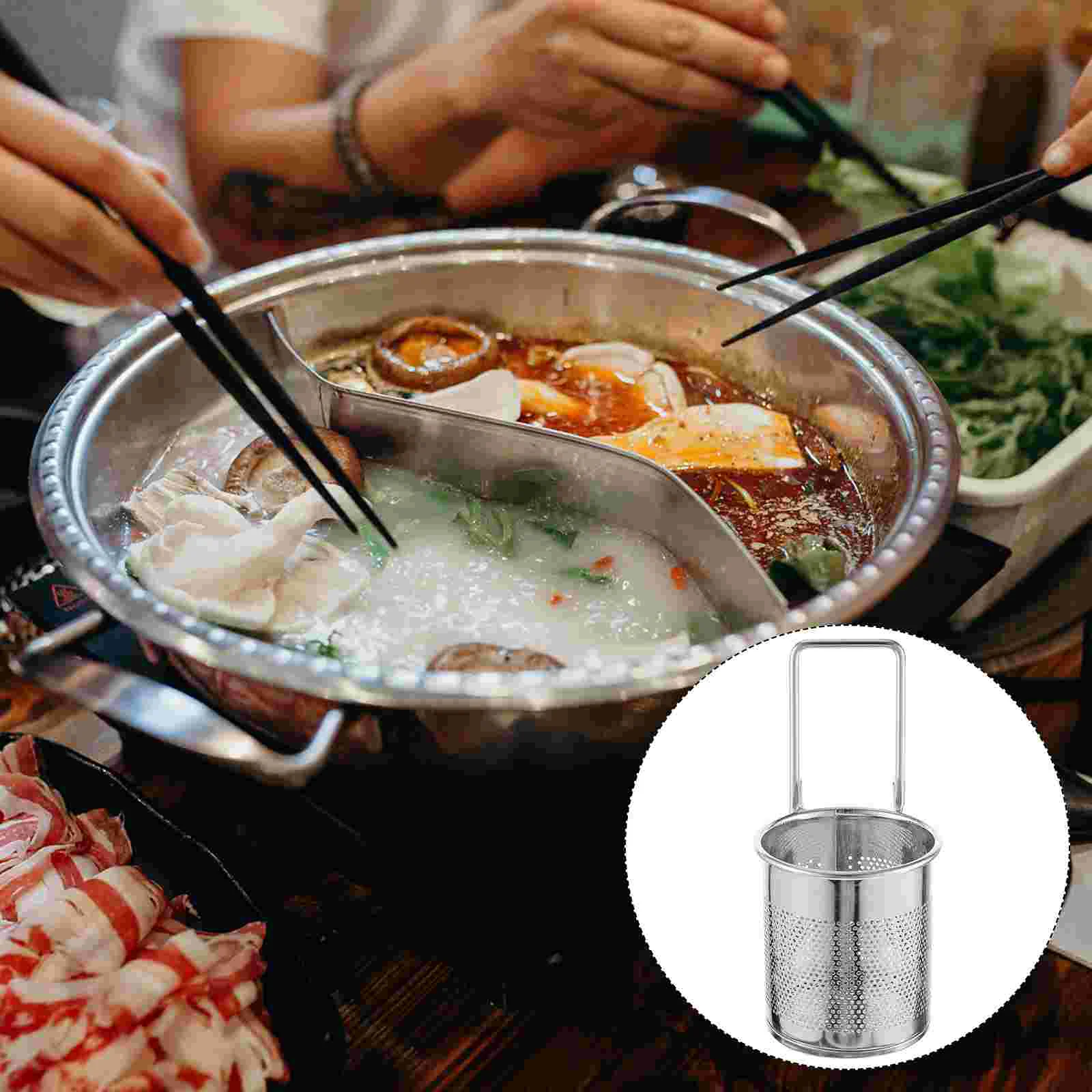 

Mesh Hot Pot Hook Slip Through The Net Filtering Basket Useful for Dad Spaghetti Strainer Crisps