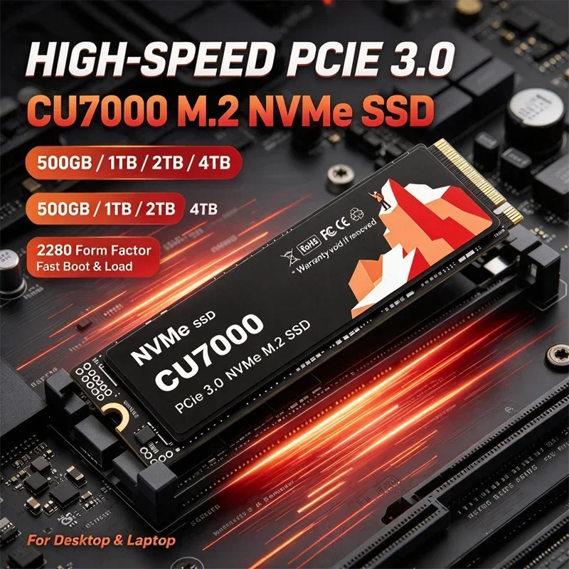 New CU7000 M.2 NVMe SSD PCIe 3.0 Internal Solid State Drive High Speed 500GB 1TB 2TB 4TB For Laptop Desktop PC