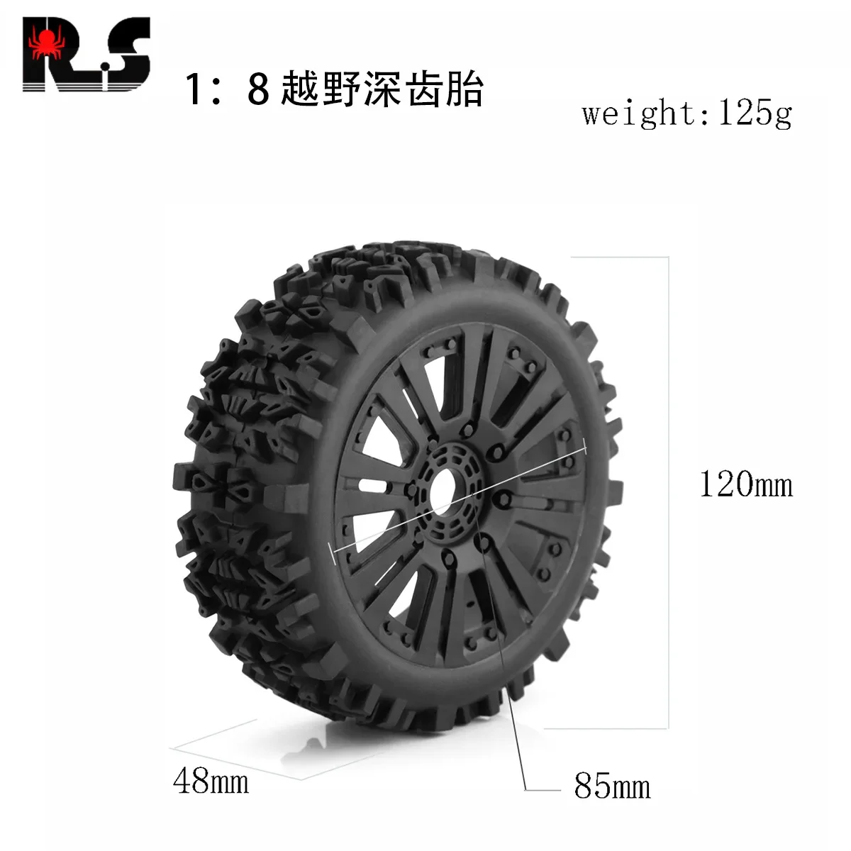 4pcs 120mm 1/8 RC Off-Road Buggy Wheels Tire 17mm Hex for ARRMA Typhon Talion Traxxas Redcat Team Losi Kyosho HPI HSP VRX RC Car