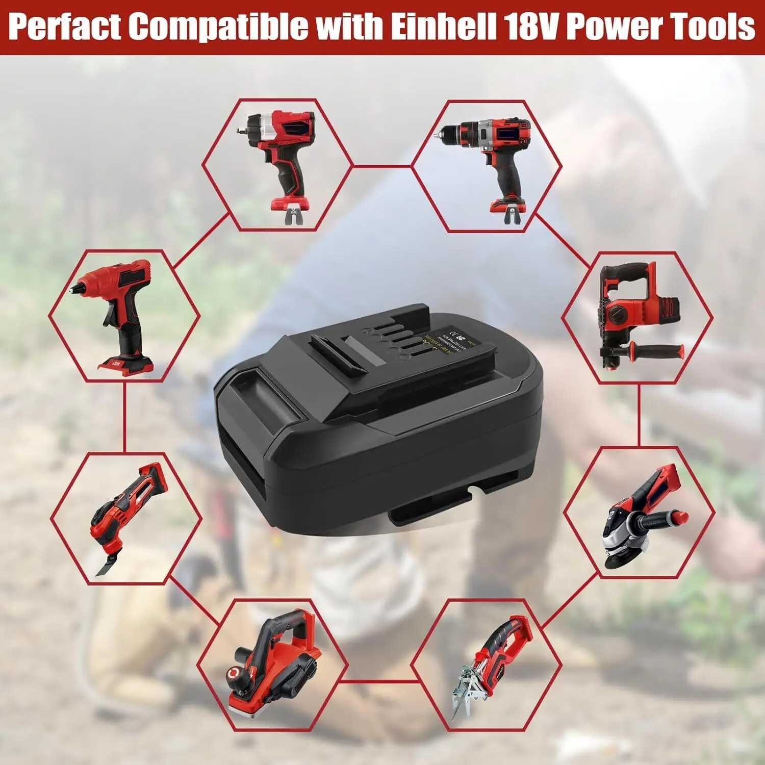 Battery Adapter for Bosch 18V PBA Series Lithium battery Converter to for Einhell 18V Li-ion battery Power tool Drill