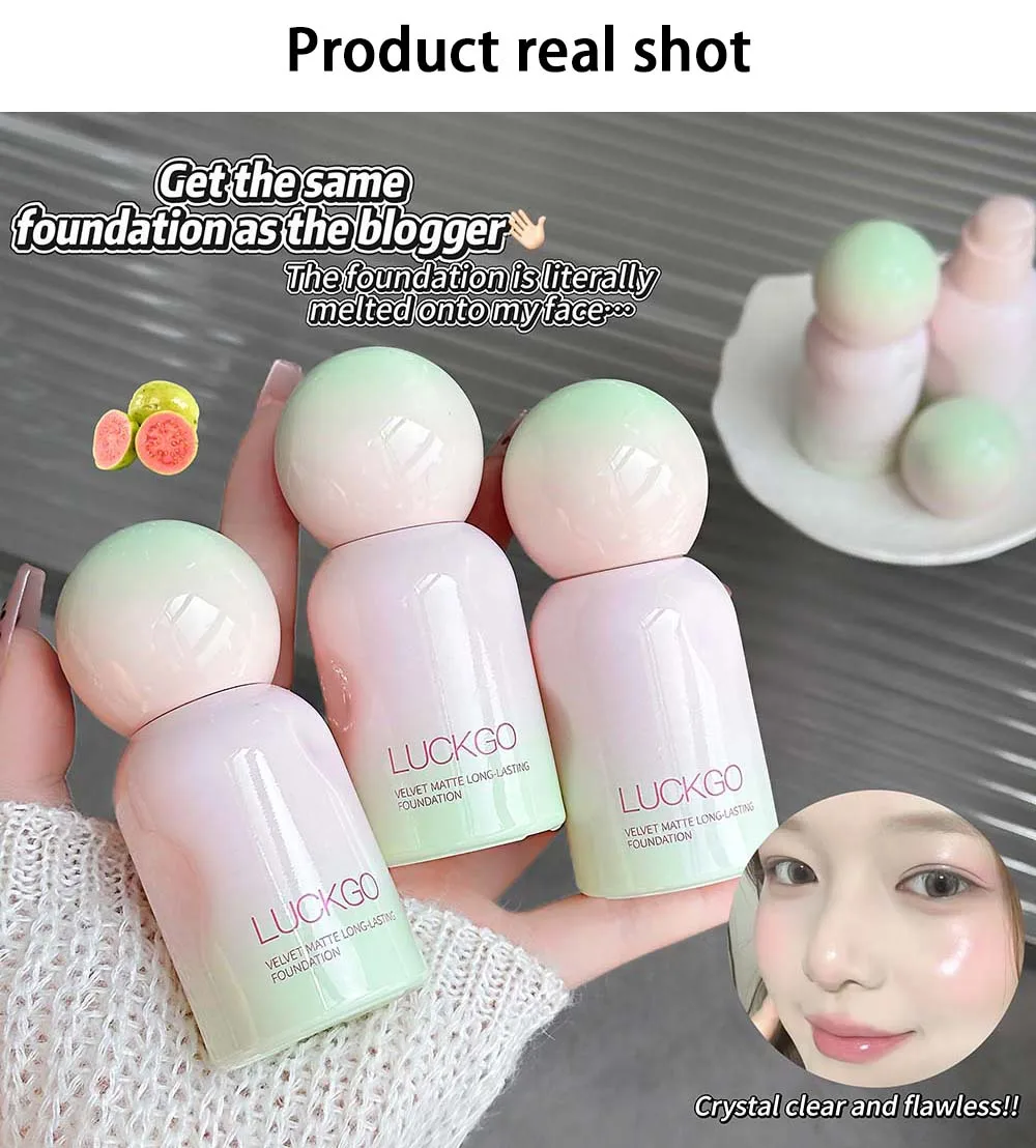1 Pcs Natural Smooth Creamy Liquid Foundation Long Lasting Waterproof Even Skin Concealer Face Liquid Foundation Makeup Cosmetic