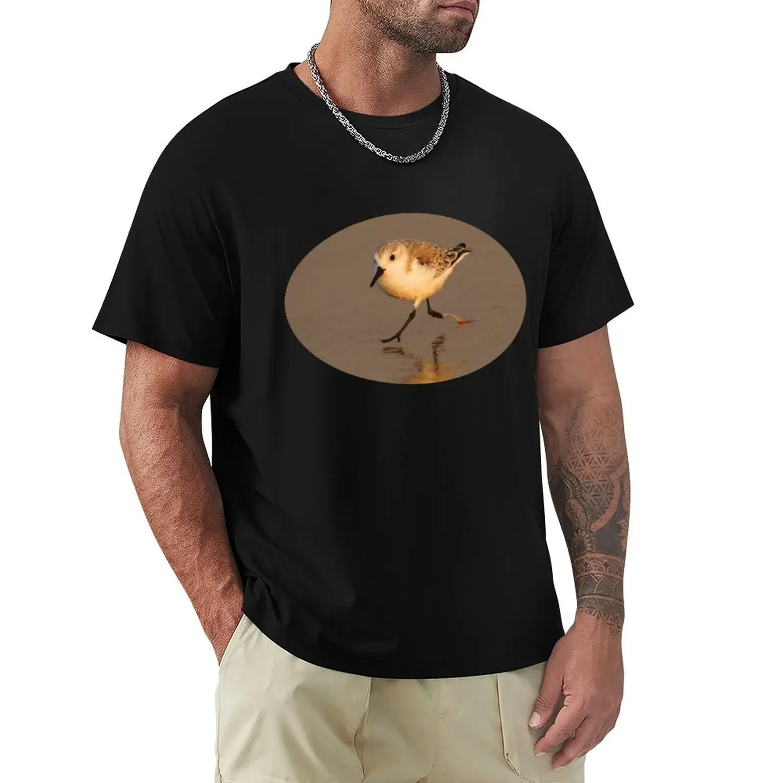 

Sandpiper Running on Beach T-Shirt quick-drying Short sleeve tee new edition mens designer t shirt