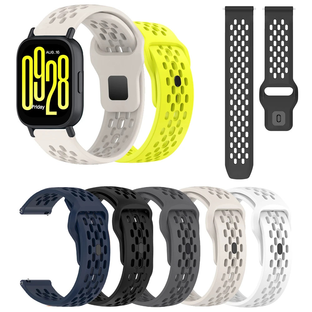 레드미 워치 5 액티브 워치5 라이트용 실리콘 스트랩 통기성 시계 액세서리